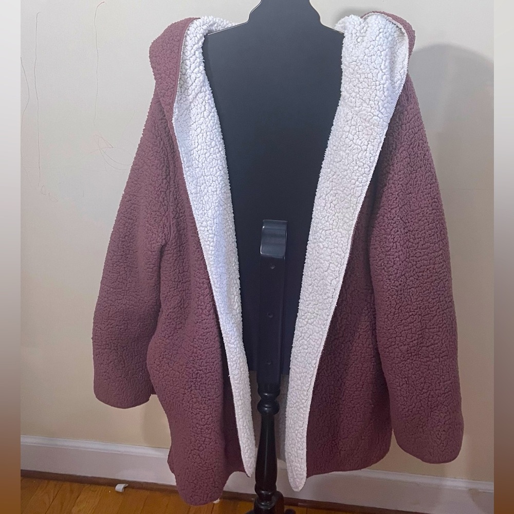 Large or Pink and White Fuzzy Jacket for VS Pink